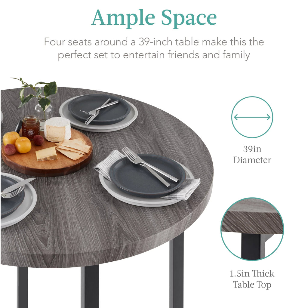 5-Piece Round Counter Height Dining Set with 4 Chairs E557