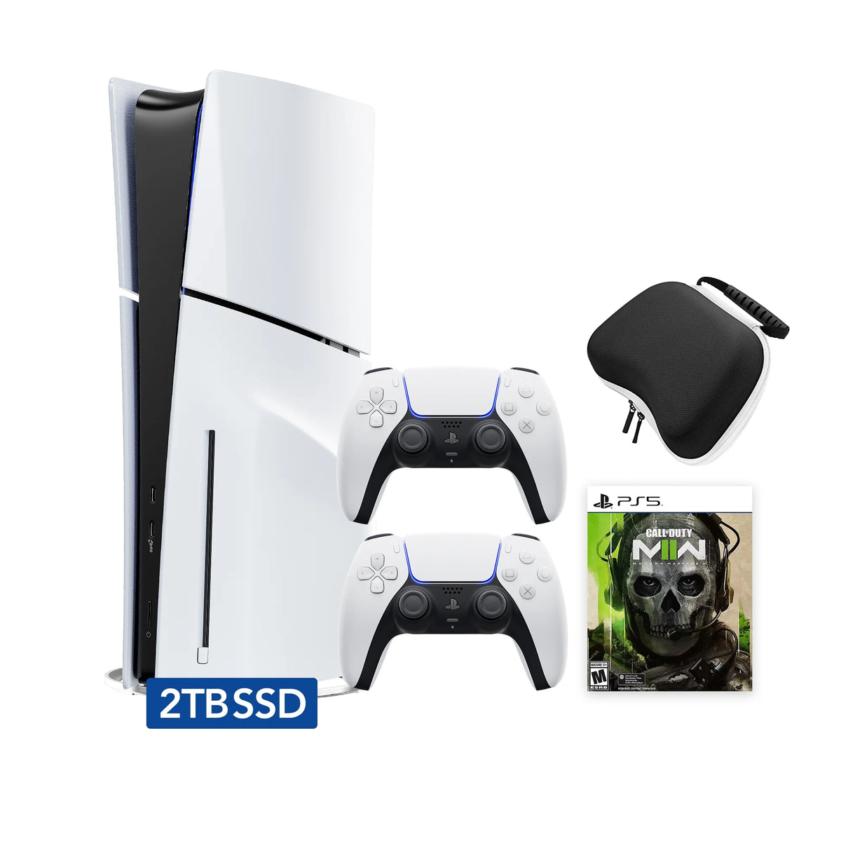 PS5 Slim Disc 2TB SSD Console Bundle with Two DualSense Controllers J9320