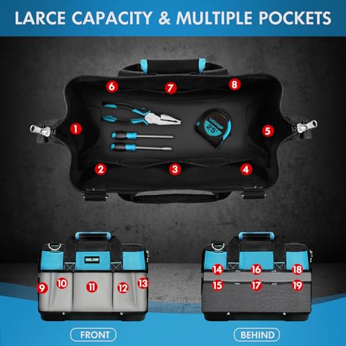 16 Inch Heavy Duty Tool Bag Organizer with Adjustable Strap N508