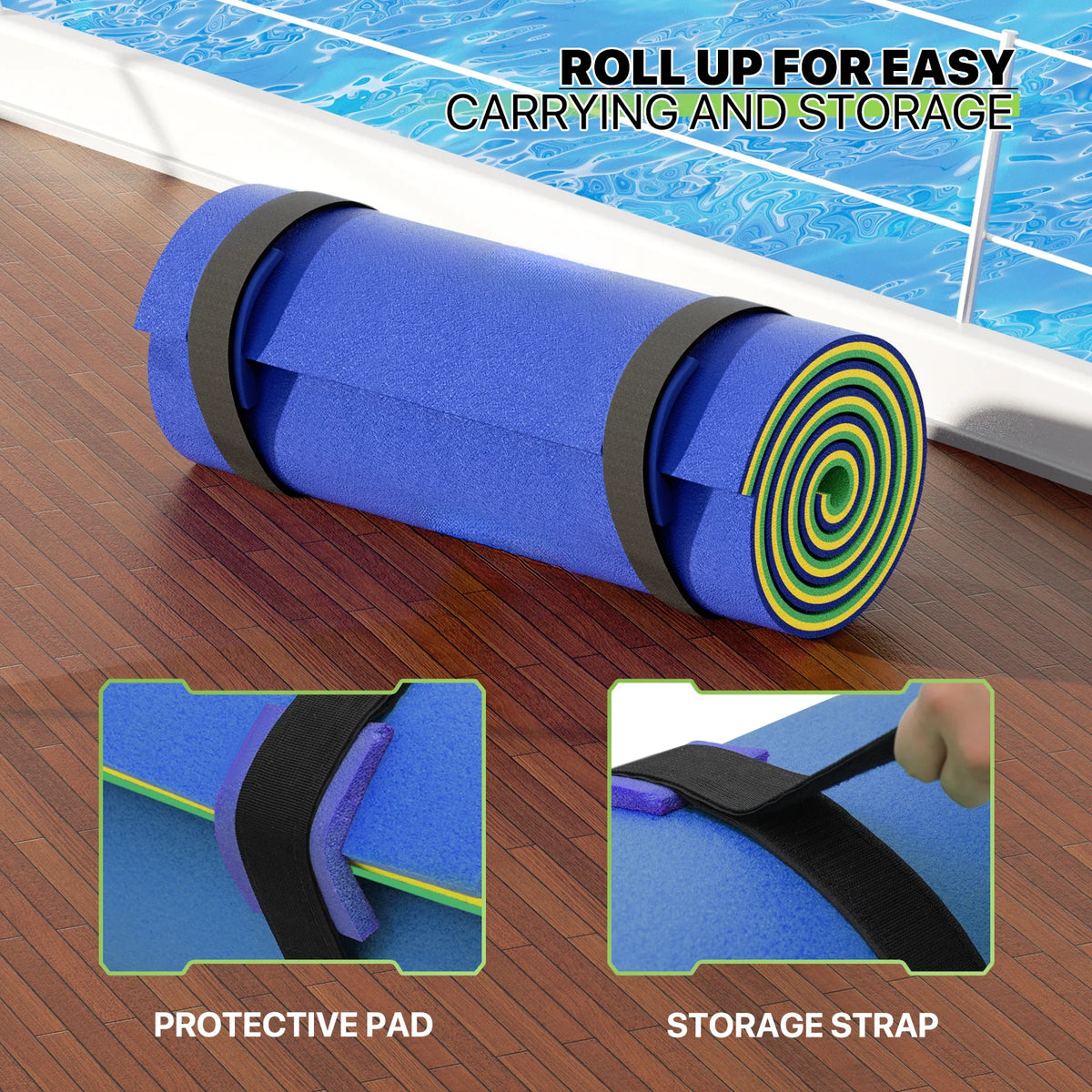 9x3FT 3-Layer Tear-Resistant XPE Foam Water Floating Pad U115875