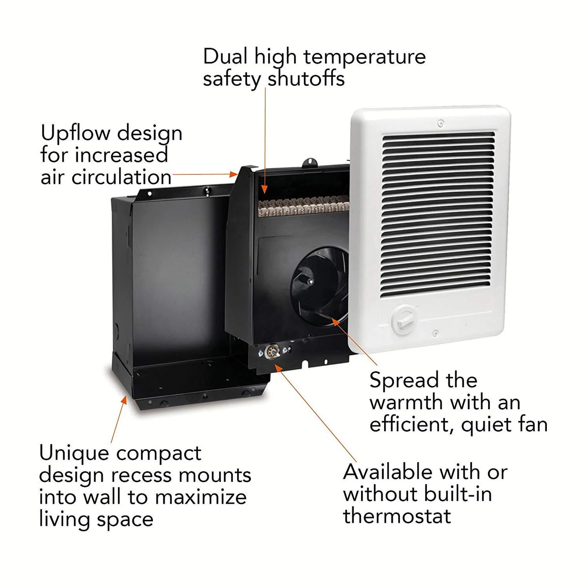 White 120V 1000W Wall Heater O23262