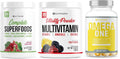 Superfoods Greens & Reds Blend Vitamin Powder and Mineral Supplement Omega-3 Fish Oil Supplement L176