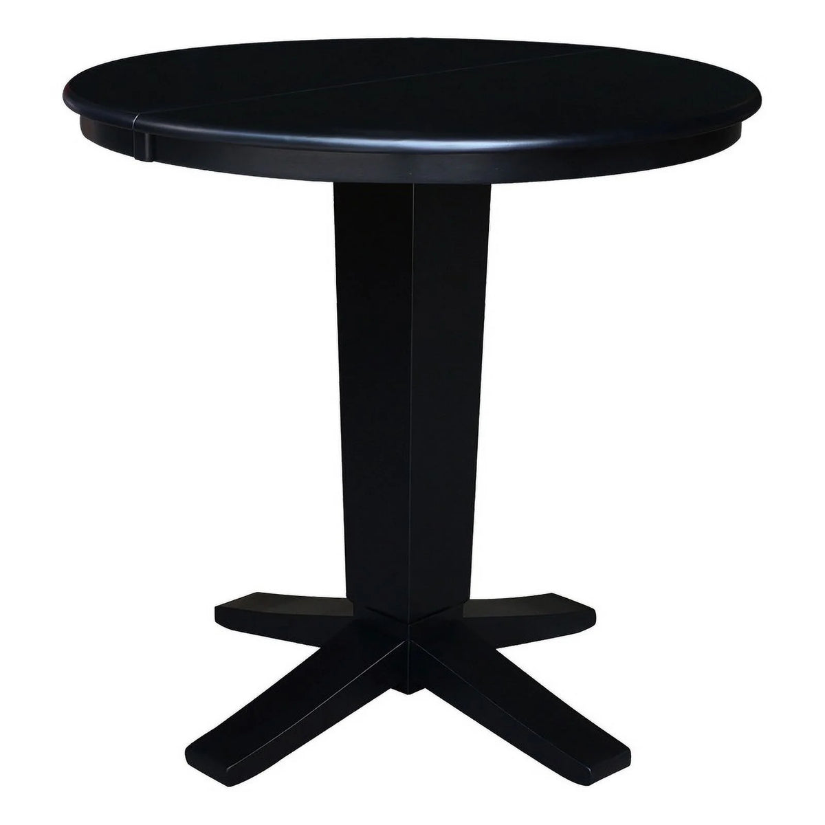 Solid Wood Round Top Pedestal Dining Table with Leaf Z55206