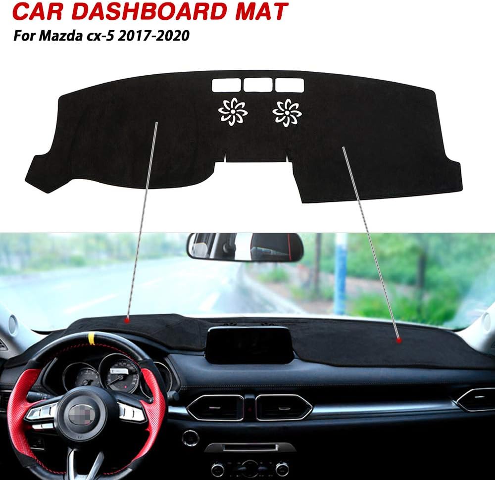 Dashboard Mat Cover for Mazda CX-5 2017-2022, Nonslip Dash Mat Protector, Pack of 2 Y7800