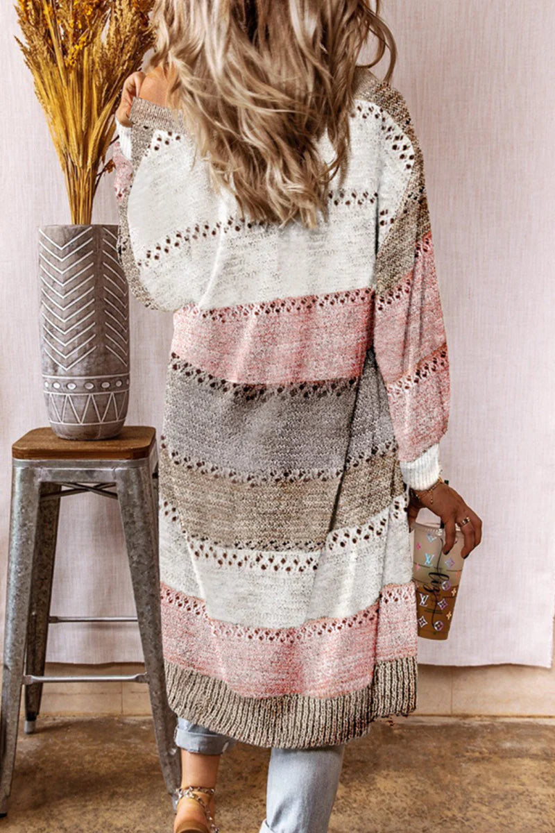 Casual Patchwork Cardigan Outerwear Q88381