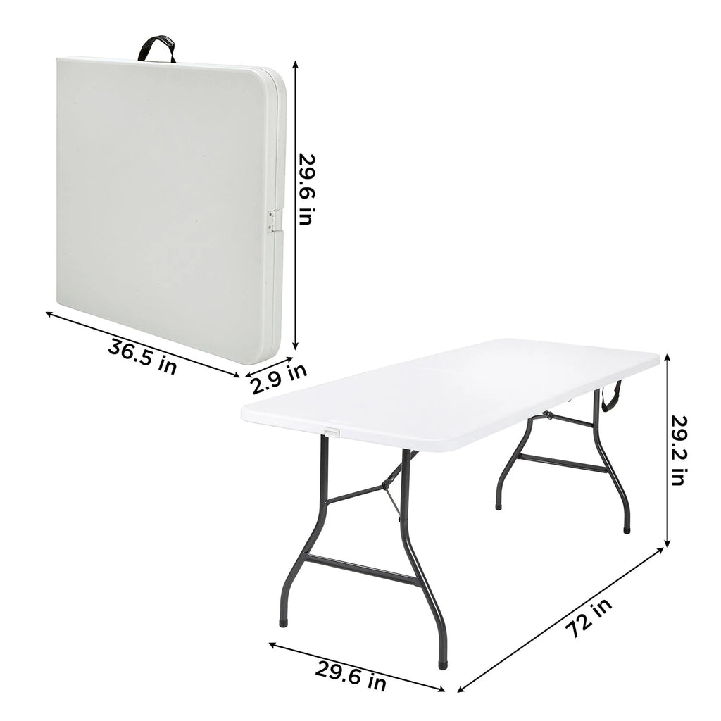 6 Foot Folding Table White Speckle J3301