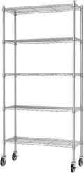 Chrome 5 Tier Rolling Metal Utility Cart Y53420