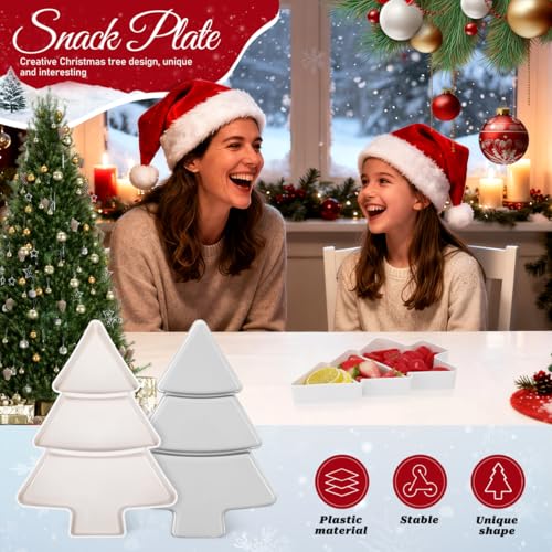2pcs Tree Shaped Plastic Serving Tray W69760
