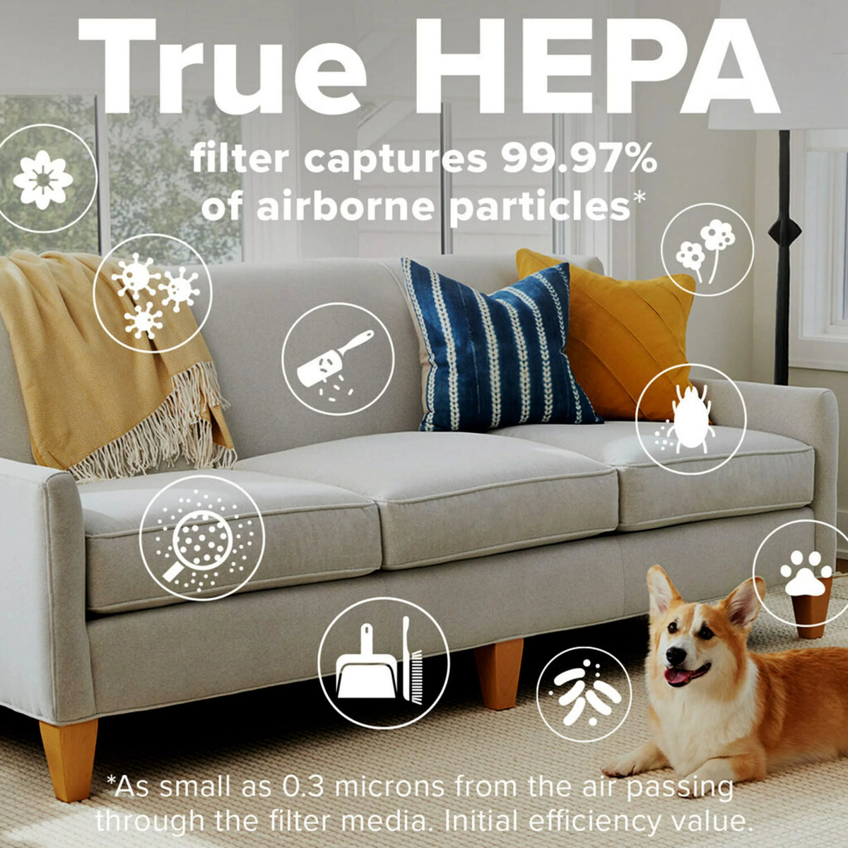 Large White Carbon True HEPA Air Purifier M7882