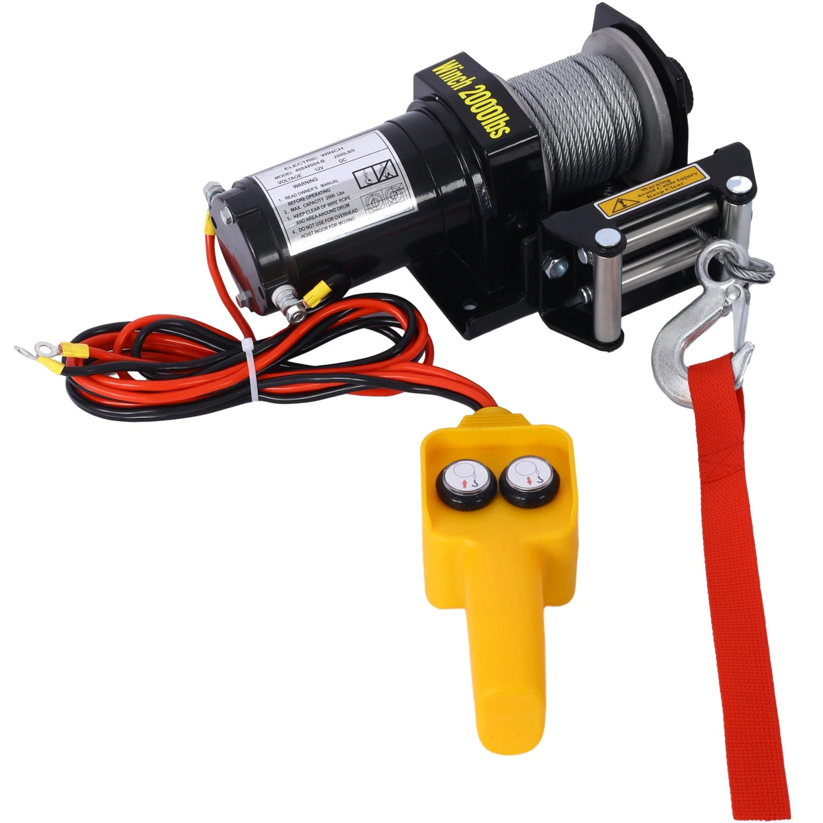 2000lb 12V Electric Winch with Steel Cable D791