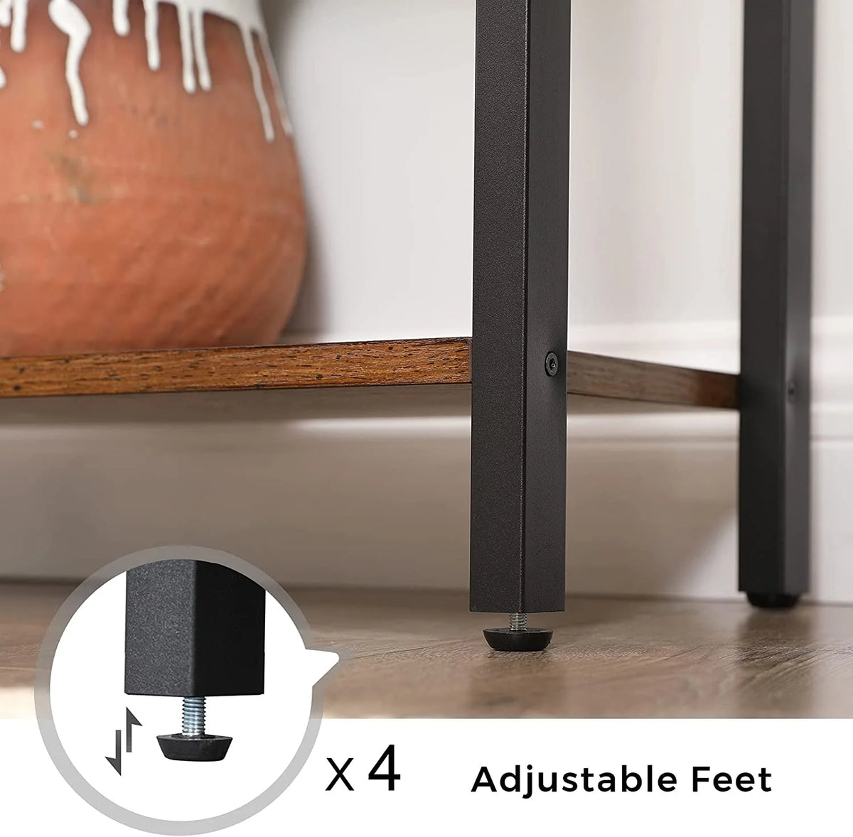 5 Shelf Rustic Brown and Black Bookshelf G337