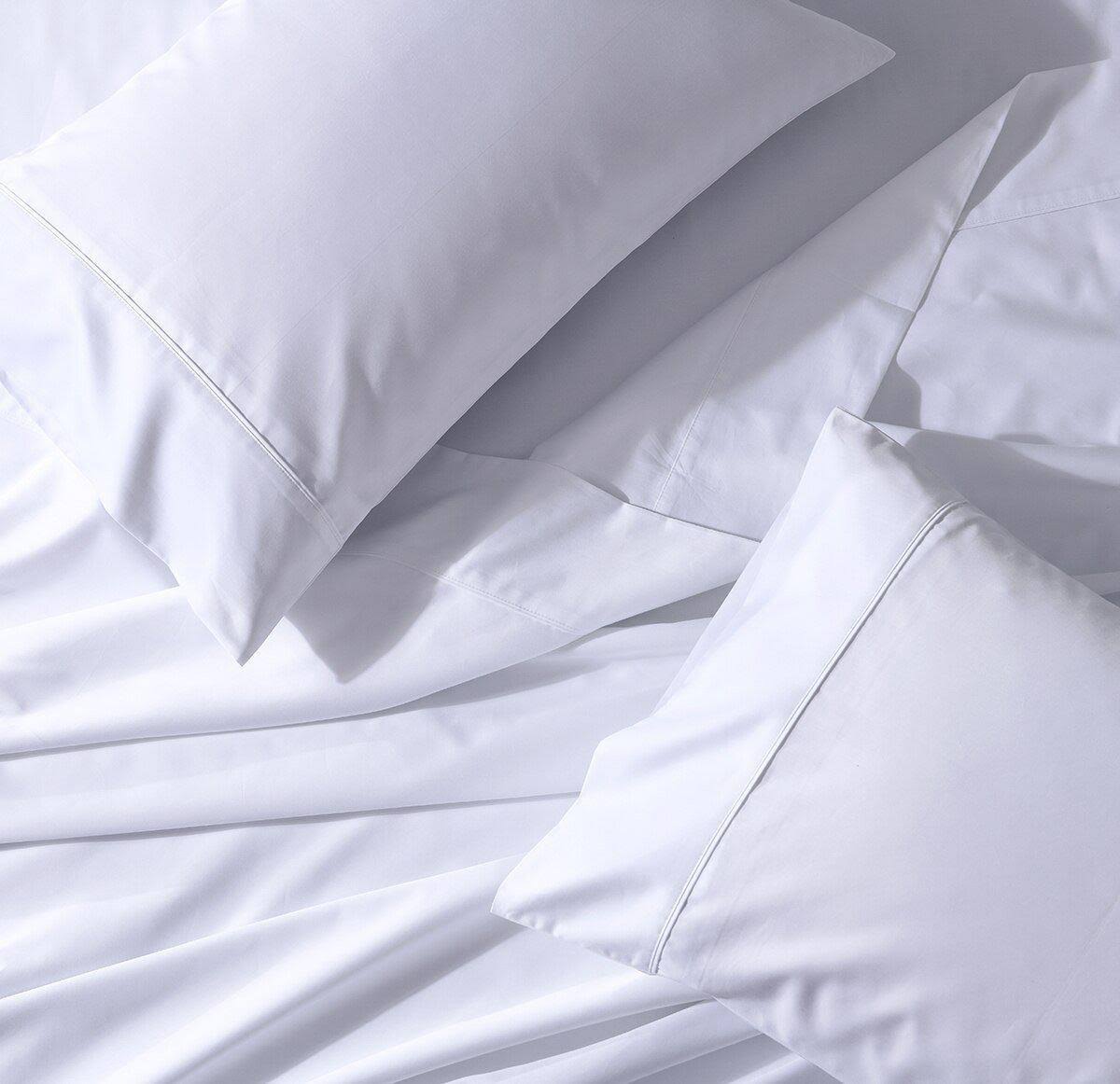 White Percale Sheets California King Z756