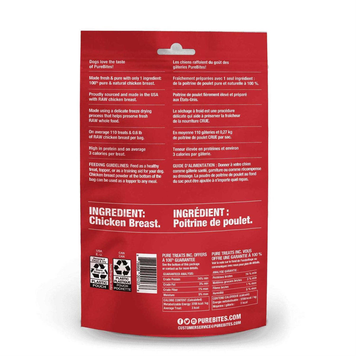 Chicken Breast Freeze Dried Dog Treats J9403