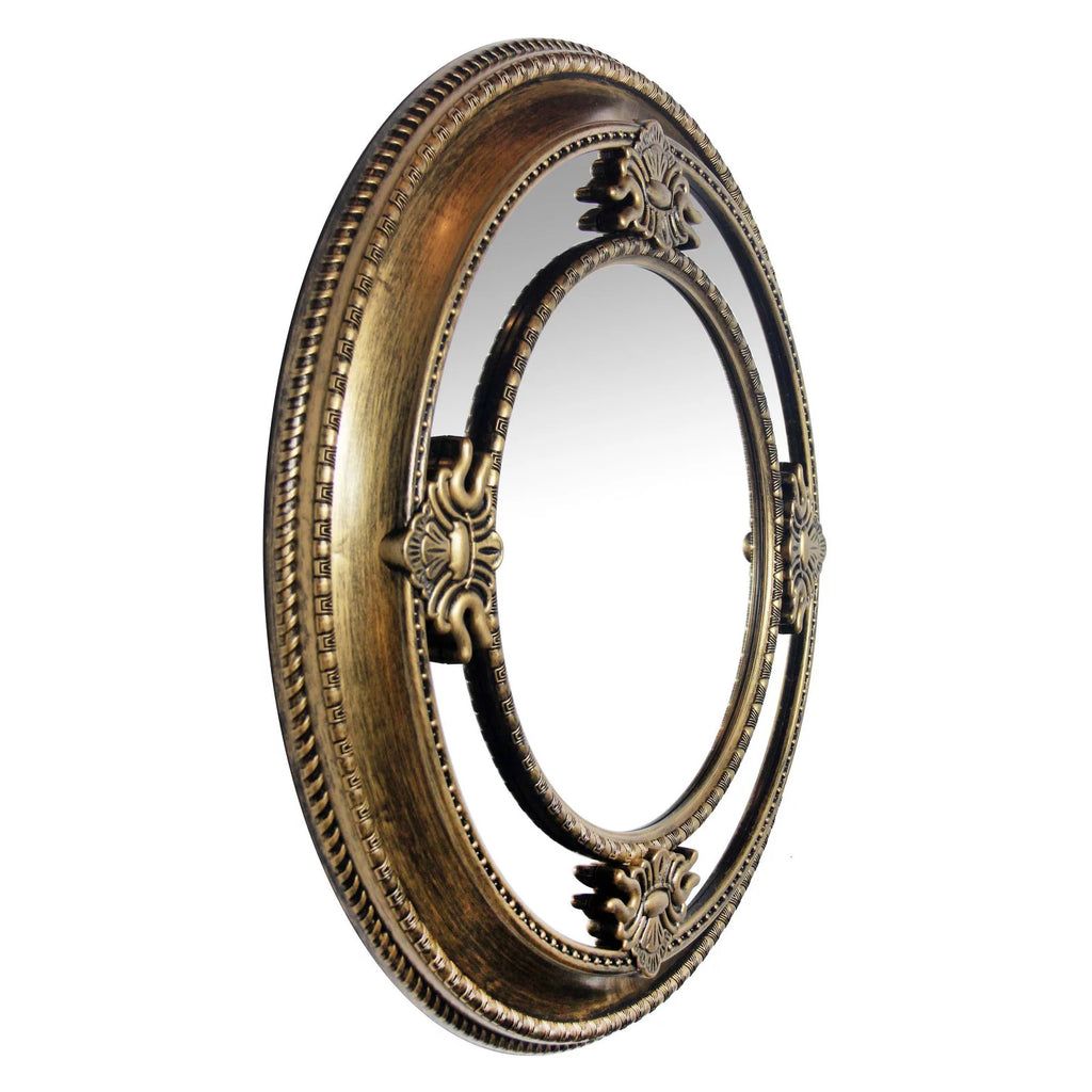 Antique Silver Round Wall Mirror S925