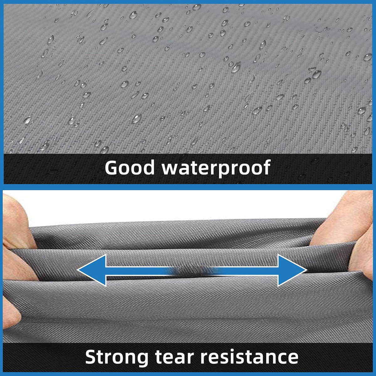 Gray/White Motorhome Cover with Adhesive Repair Patch I1675