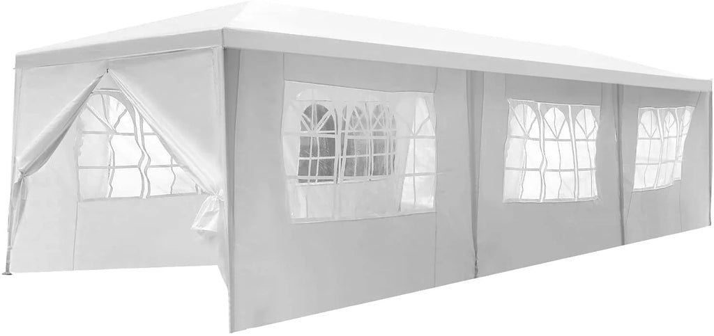 10'x30' White Outdoor Canopy Tent with 8 Side Walls G3612