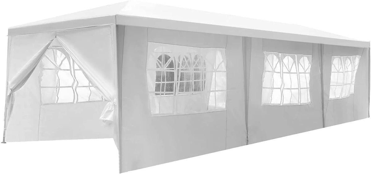 10'x30' White Outdoor Canopy Tent with 8 Side Walls G3612