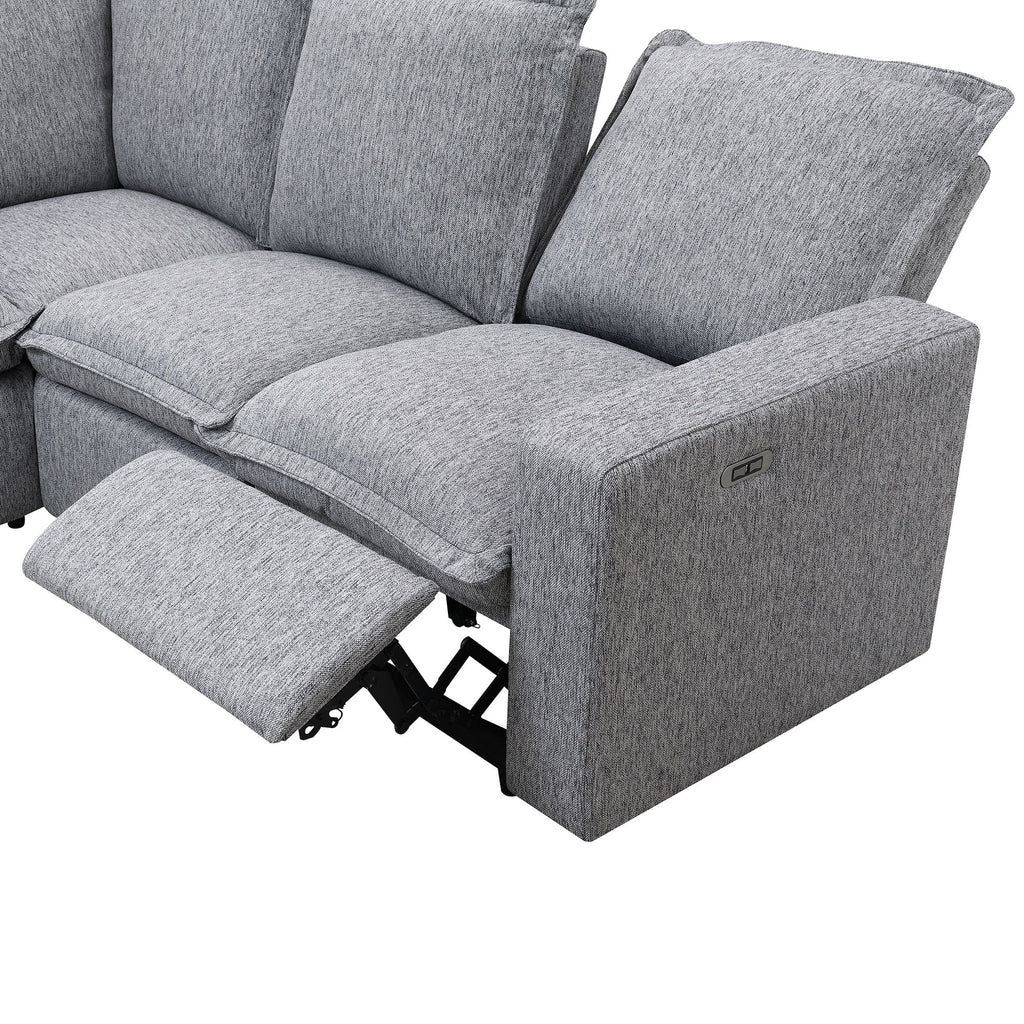 Gray Power Recliner Sofa Set L6016
