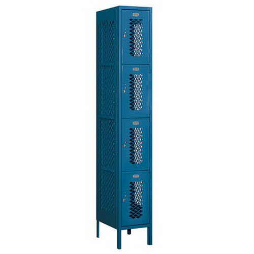 Four Tier Vented Metal Locker, Blue Q165899