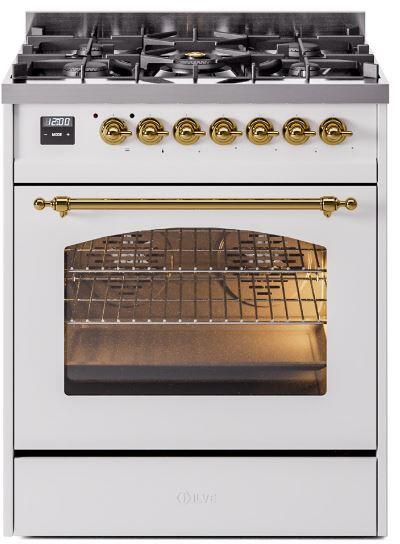 White Dual Fuel Natural Gas Range N854