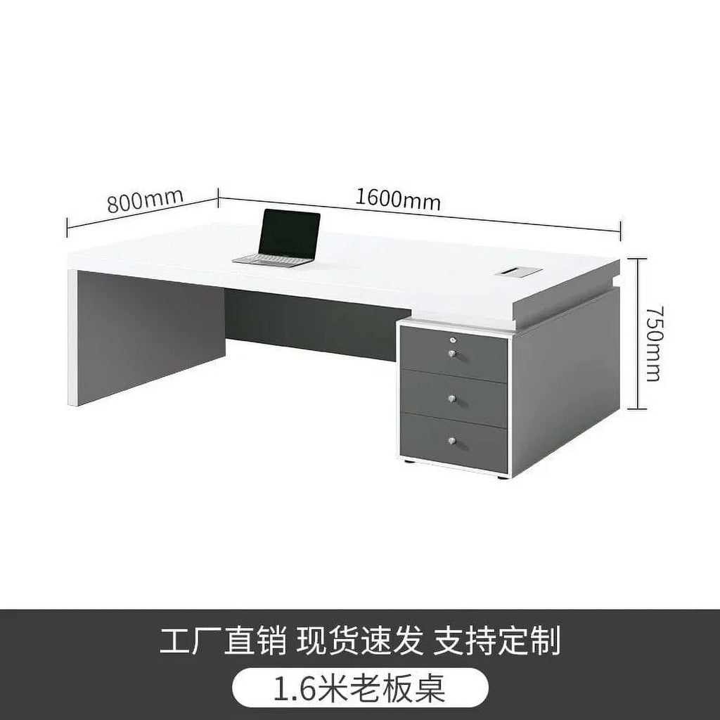 White Office Desk Workstation W678
