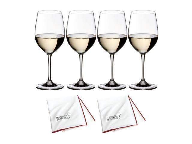 Vinum Viognier and Chardonnay Glass Set of 4 with Two Polishing Cloths J140008