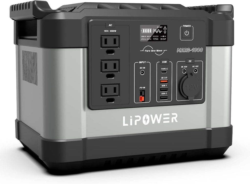 Portable Power Station 1000W (1100Wh) with 3 AC Outlet Solar Generator J156734
