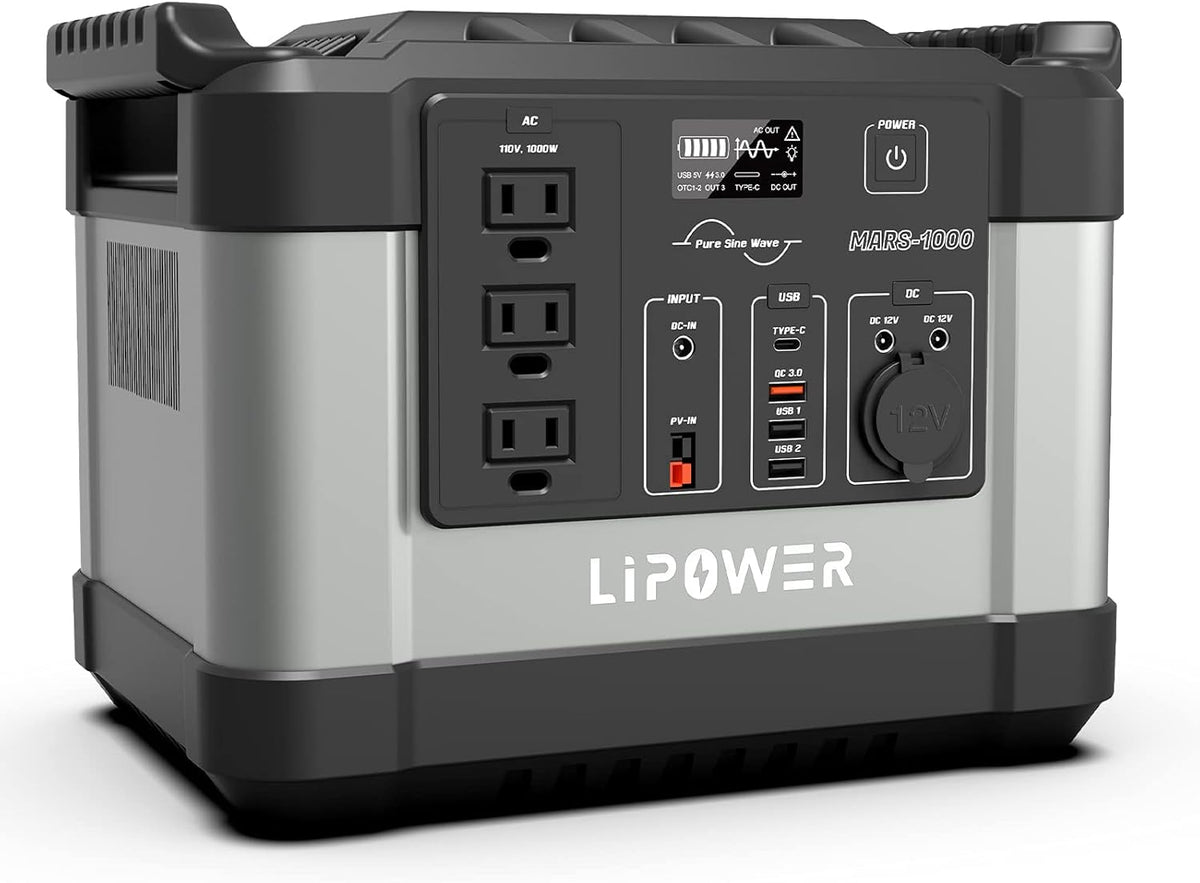 Portable Power Station 1000W (1100Wh) with 3 AC Outlet Solar Generator J156734
