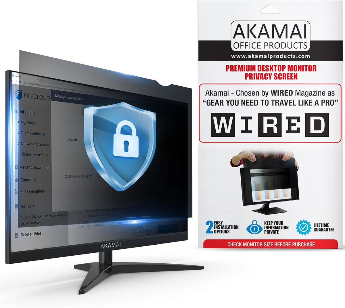 Black 24 inch Computer Privacy Screen (16:9) Pack of 2 Z215228