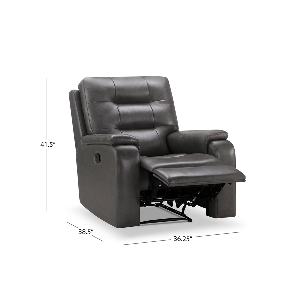Gray Top-Grain Leather Manual Recliner Chair K9751
