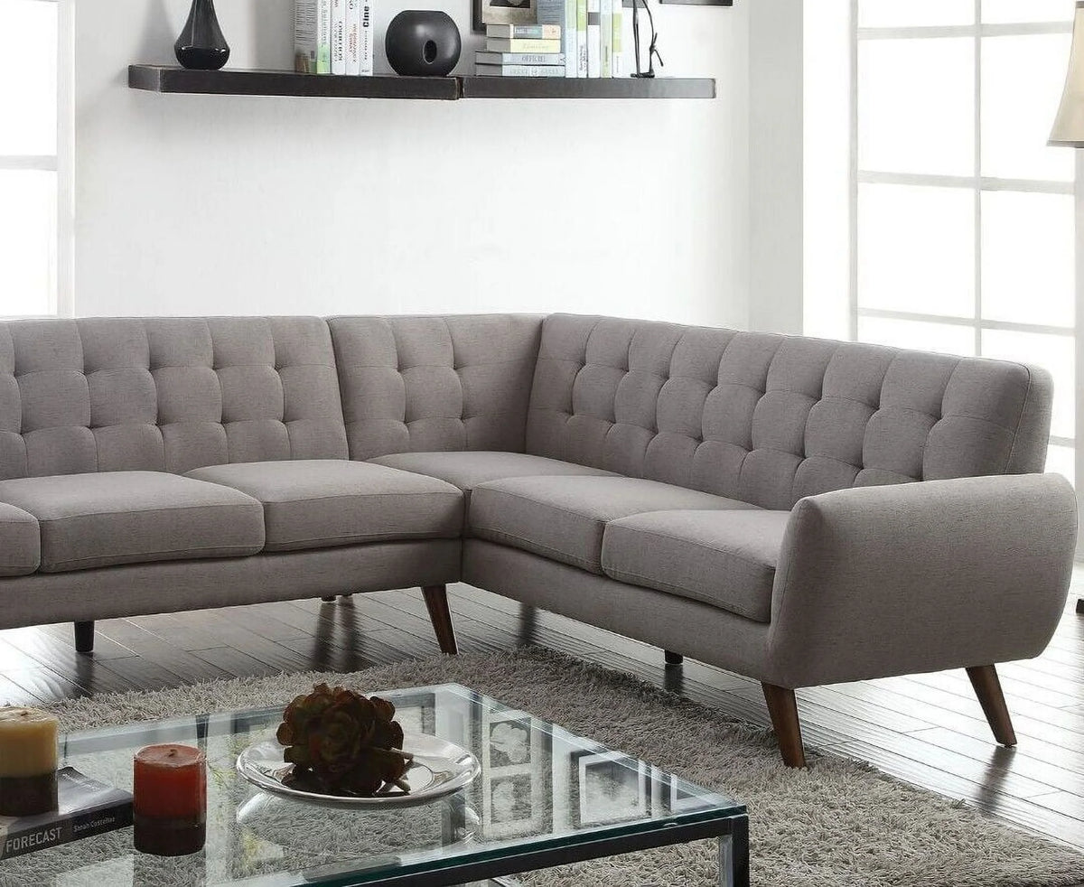 Light Gray Fabric 2pc Sectional Sofa W93590