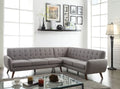 Light Gray Fabric 2pc Sectional Sofa W93590