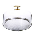 Glass Cake Dome with Mosaic Handle A46055