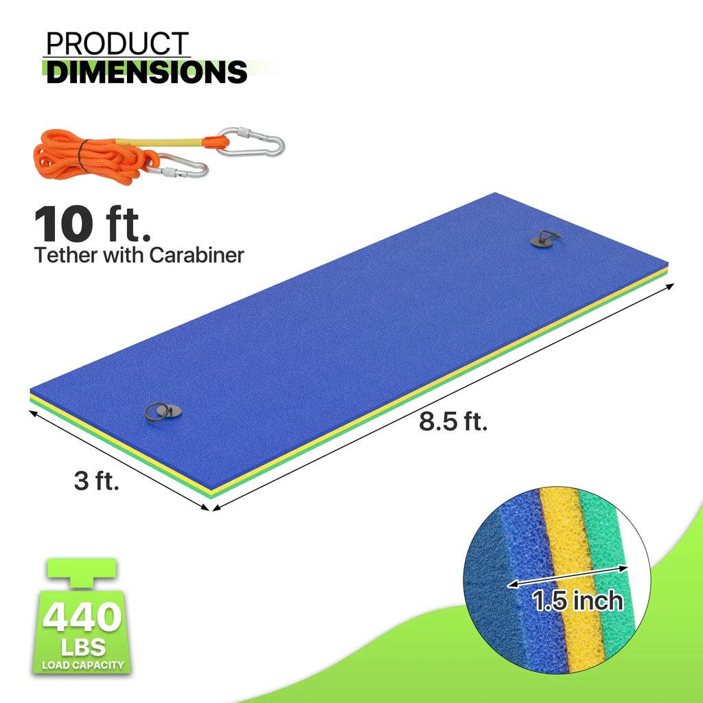 9x3FT 3-Layer Tear-Resistant XPE Foam Water Floating Pad U115875