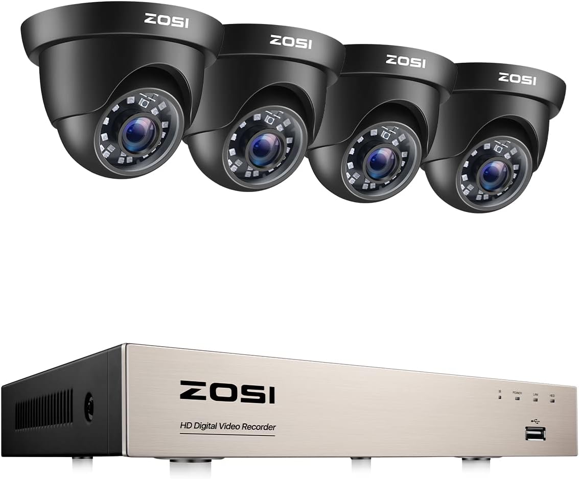 5MP Lite H.265+ 8CH 1080P CCTV DVR with 4pcs 2.0MP Weatherproof Surveillance Cameras B59656