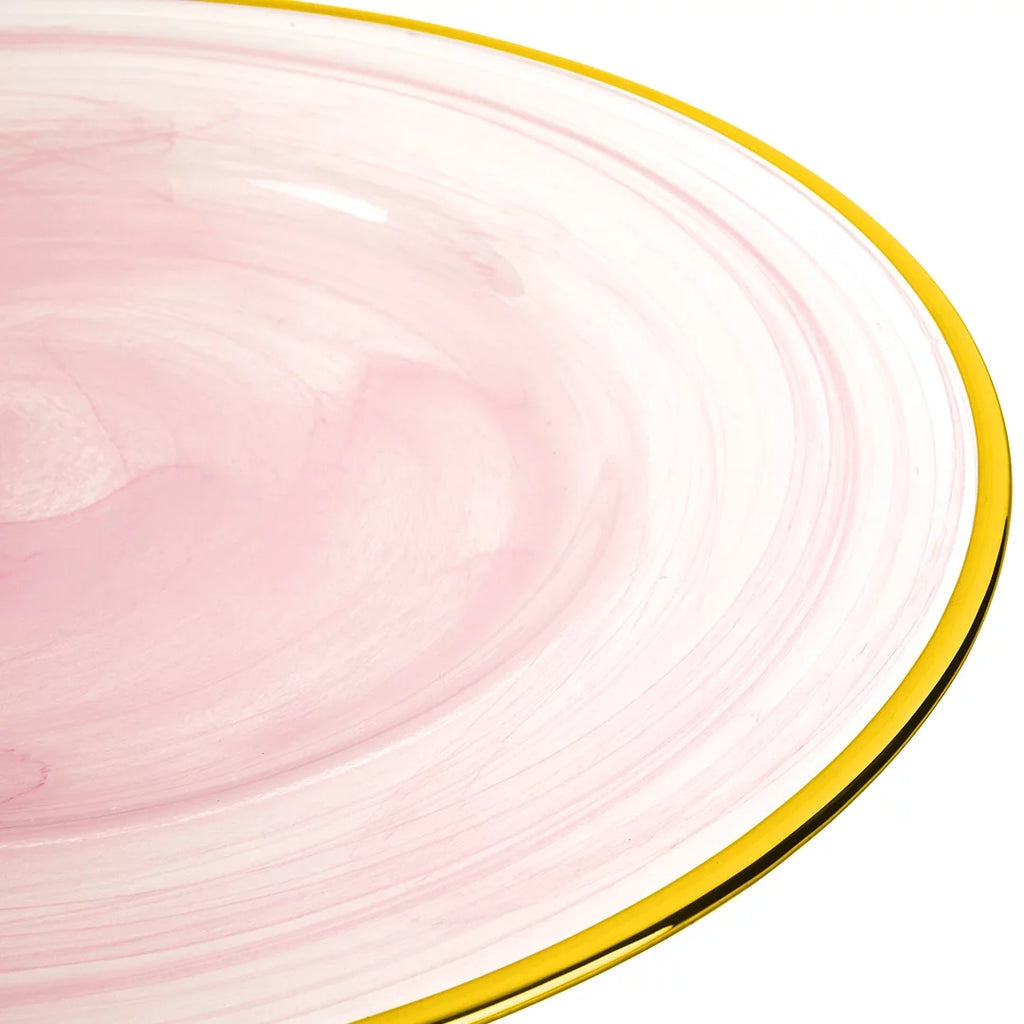 Round 13" Blush Pink Glass Charger Plates Set of 4 S64662