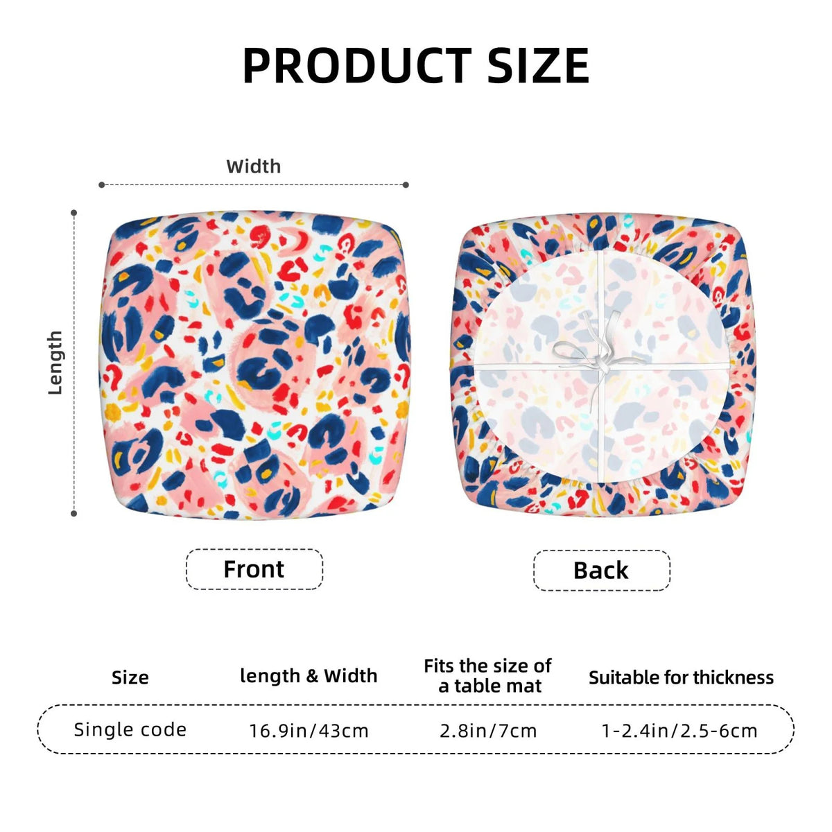Hand Painted Leopard Print Dining Chair Seat Covers L5514