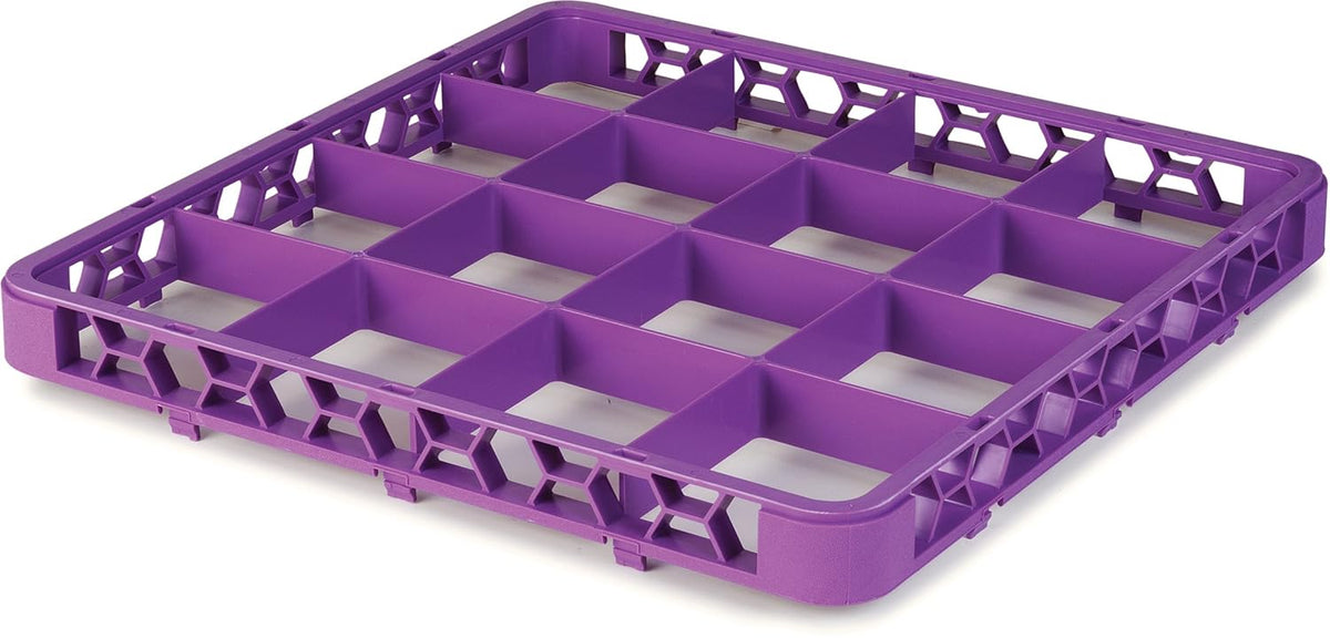 16 Compartment Divided Glass Rack Extender, Lavender, Pack of 2 S6425