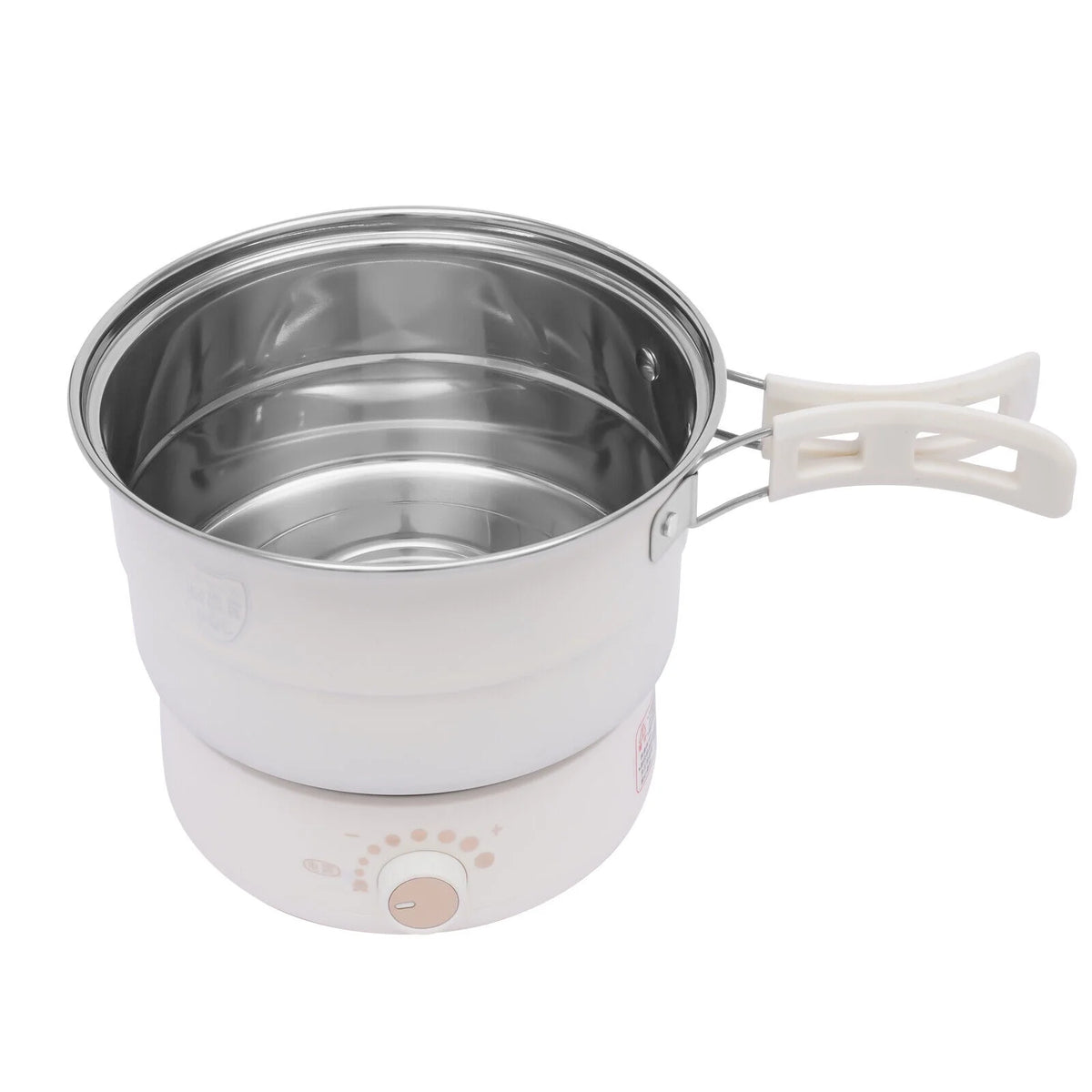500W Electric Hot Pot with Lid Steamer Rack Q523457
