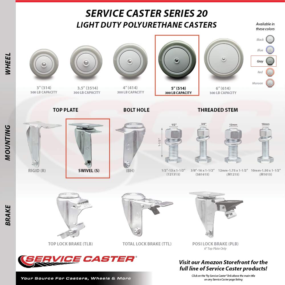 Set of 4 Heavy Duty Replacement Casters N1432