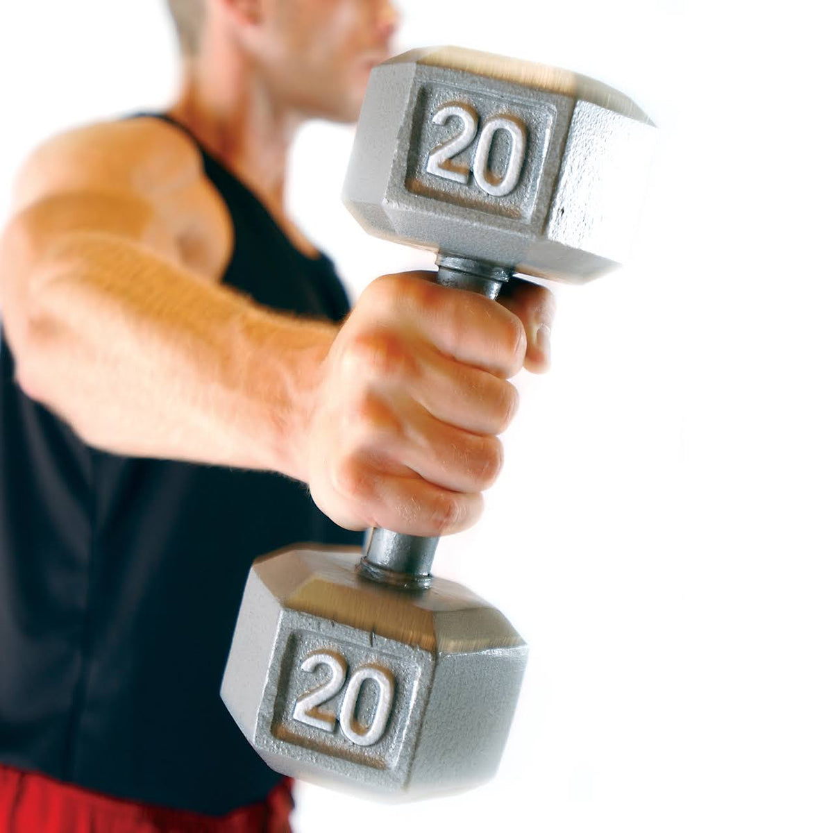 120-Pound Solid Cast Iron Hex Dumbbell P91634