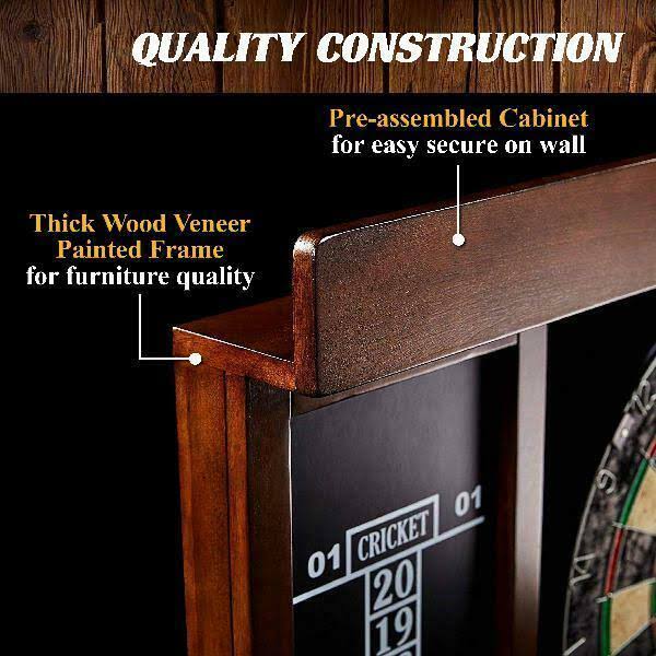 40 inch Dartboard Cabinet with LED Light Y54552
