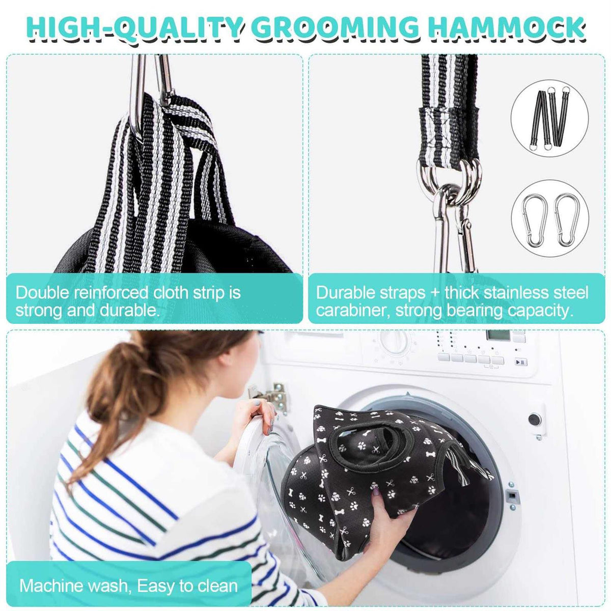 Pet Grooming Hammock Harness with Nail Clippers Trimmer Nail File F26050