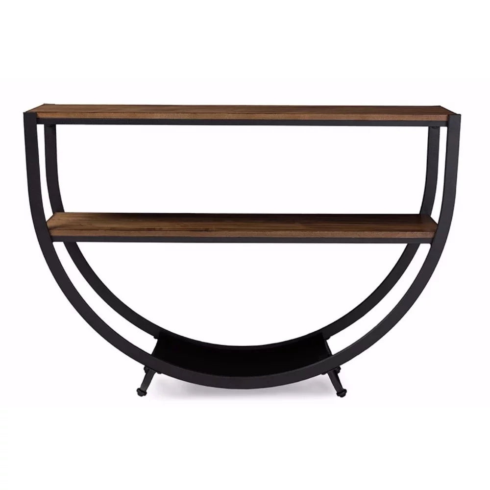 Black Metal Wood Console Table P37674