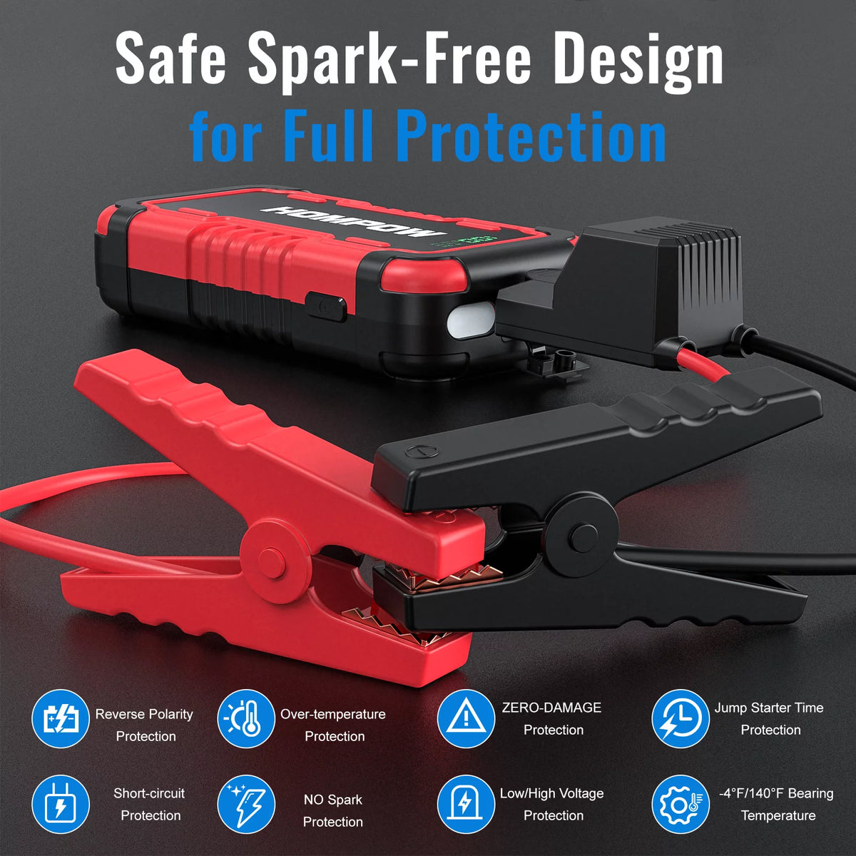 2000A Peak 18000mAh Lithium Jump Starter Battery Pack K8926